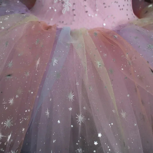 Girls' Tiered Patchwork Tutu Party Dress | Cute Princess Stage Dance Costume | Summer Sleeveless O-Neck Mini Ball Gown Kids Outfit Luxegan