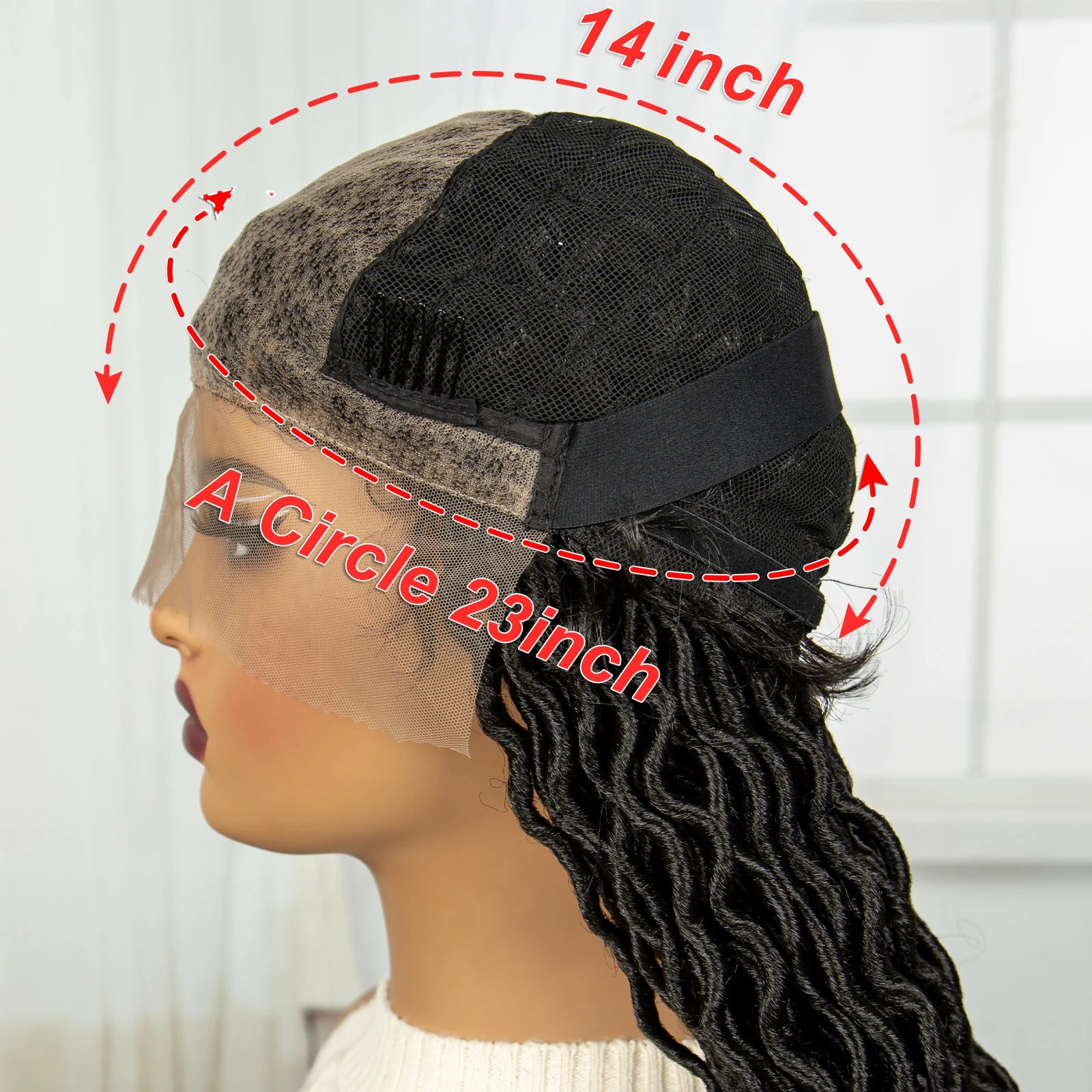 32" Water Wave Dreadlocks & Knotless Braids Wig | Lace Front | Baby Hair Luxegan