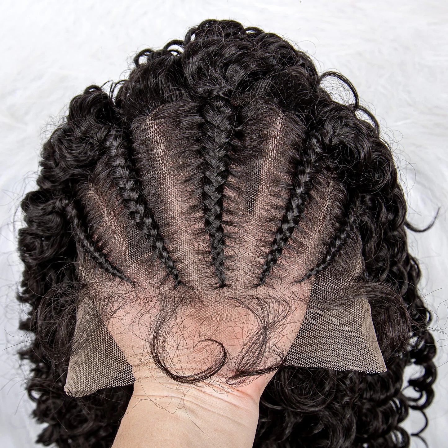 Kinky Curly Braided Bob Wig | Lace Front with Baby Hair Luxegan