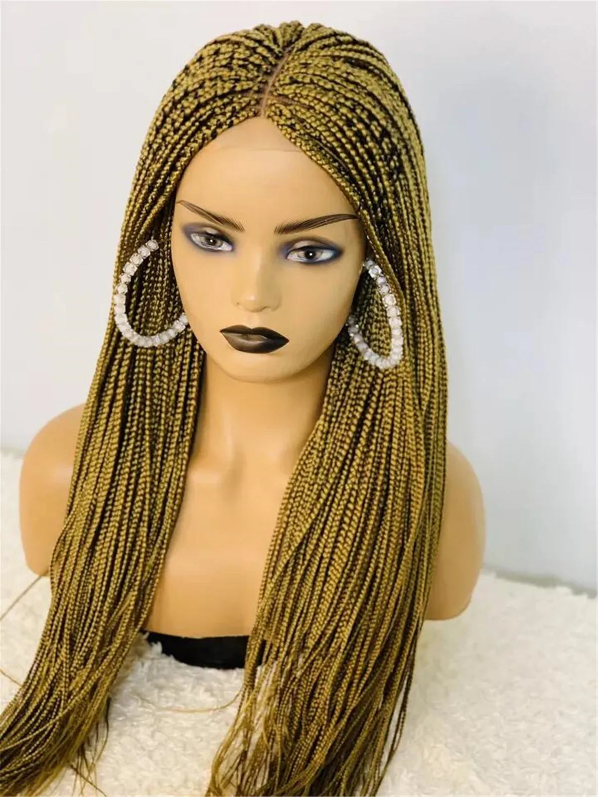 Ombre Chocolate Brown Box Braids Wig | Full Lace | Kanekalon Braids | Black Women