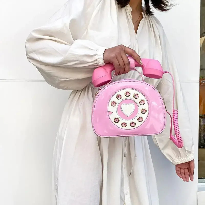 PU Leather Shoulder Bag | Casual Handbag & Stylish Telephone Shaped Crossbody Luxegan