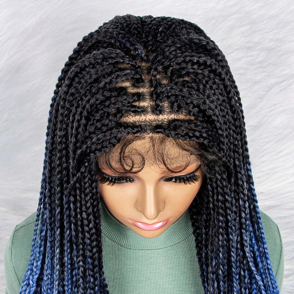 Gradient Water Wave Knotless Box Braids Wig | 9x6 Lace Front | Baby Hair Luxegan