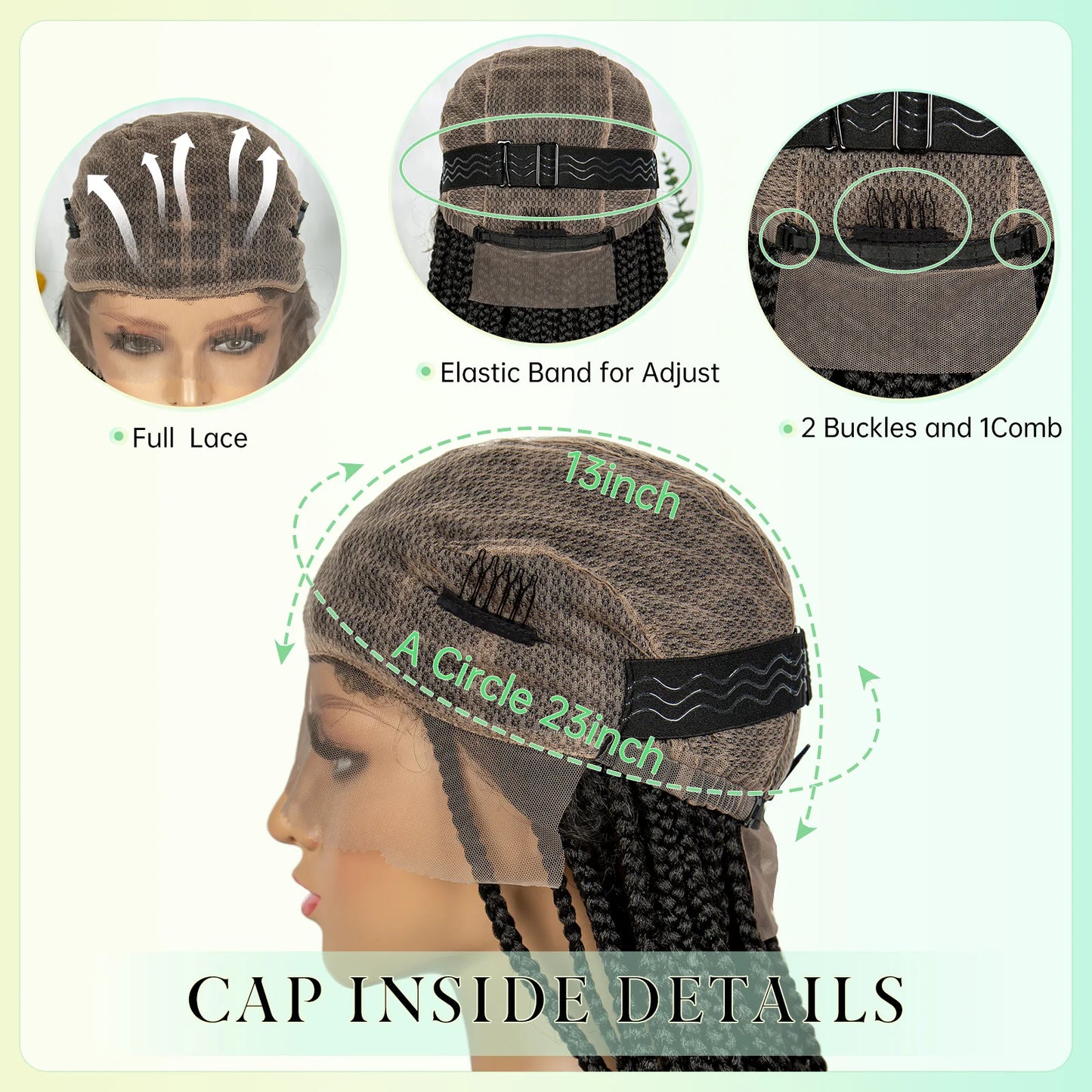 34" Water Wave Knotless Box Braids Wig | Full Lace | Baby Hair | Easy Style Luxegan