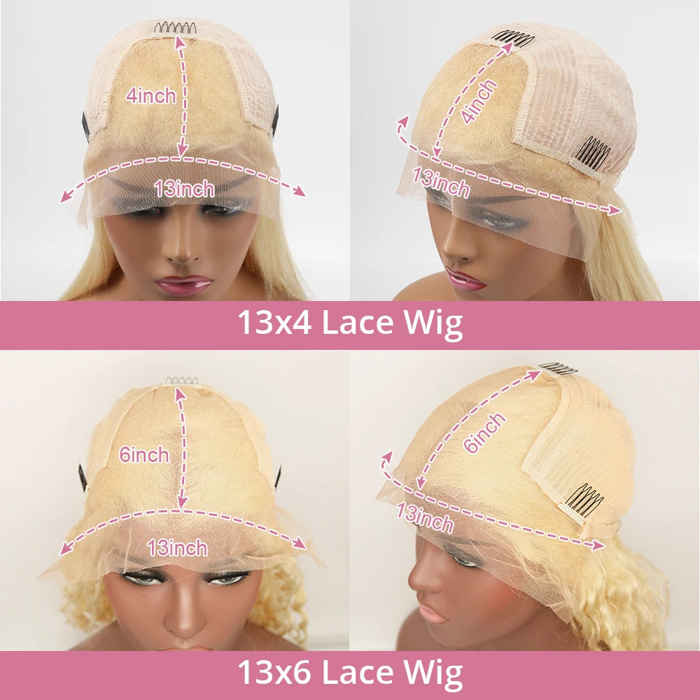 613 Honey Blonde Straight 13x6 HD Lace Frontal Human Hair Wig | Transparent Brazilian Remy 13x4 Lace Frontal for Women Luxegan