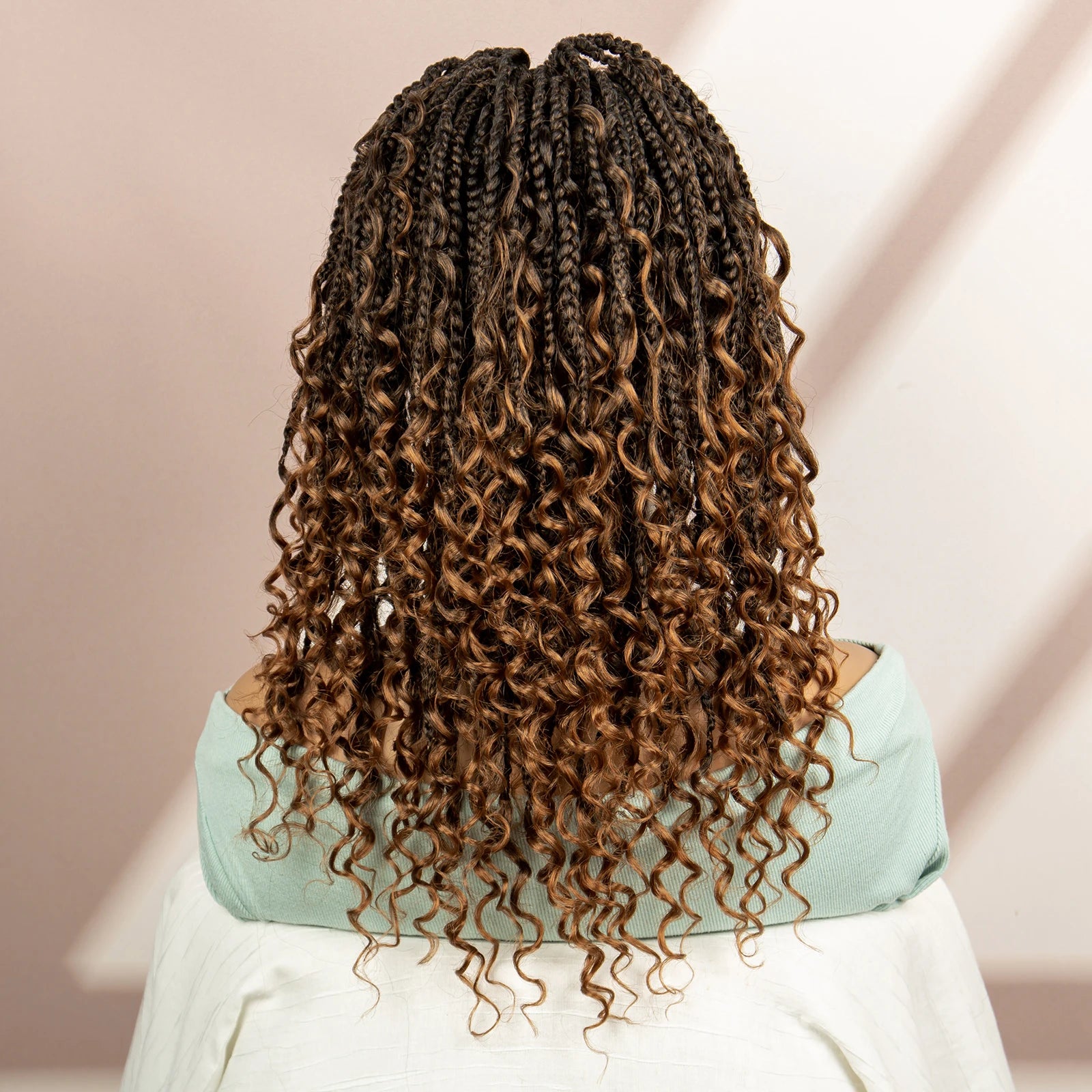 99J Burgundy Knotless Box Braids Wig with Curly Ends | Full Lace Luxegan
