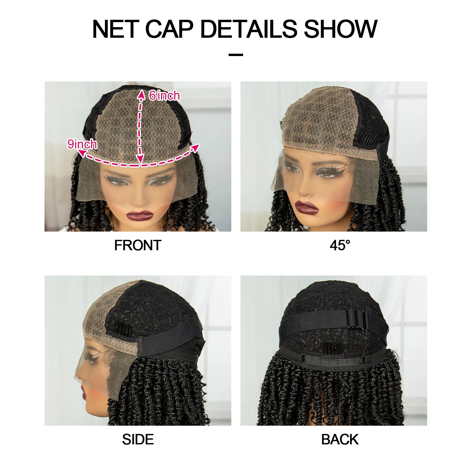 Knotless Box Braided Bob Wig with Curly Ends | Short Twist Braids | Synthetic Lace Front Wig | Handmade for Black Women Luxegan