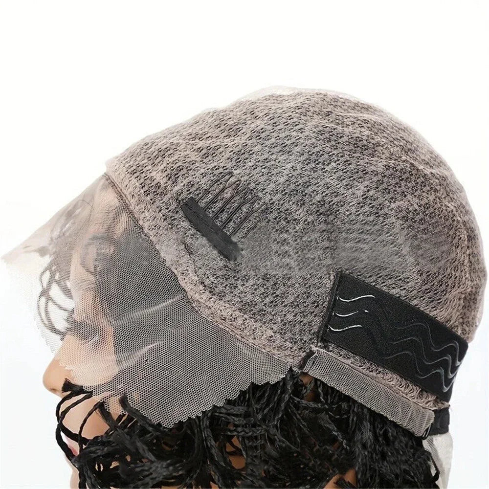 Short Braided Wig | Full Lace 3x Twist Braids | Transparent Lace | Baby Hair | Synthetic Hair