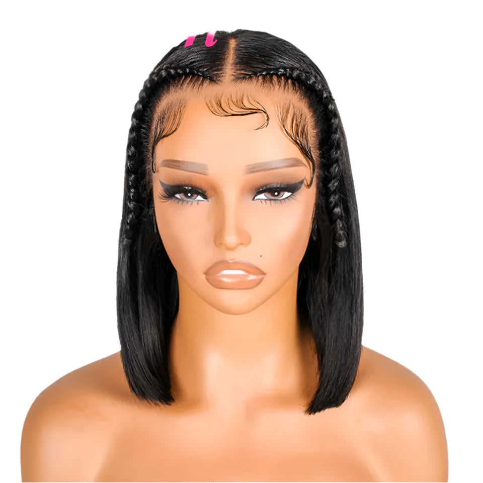 Pre-Styled Braided Bob Wig | 13x4 Lace Front | Remy Hair | Pre-Cut Lace Luxegan