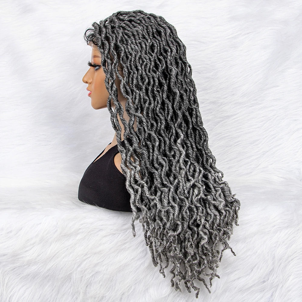 HD Transparent Lace Braided Wig with Lambswool Curls Luxegan