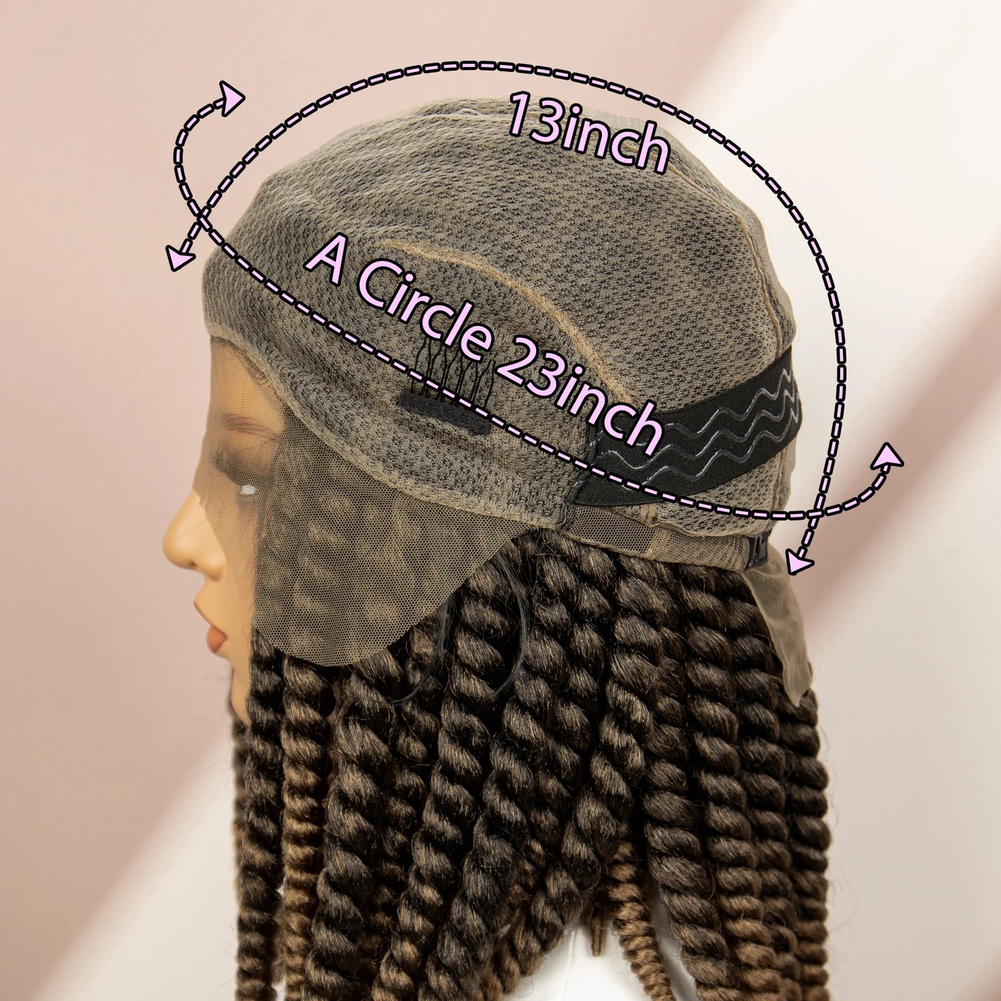 Twisted Braided Wig | Bob Twist Crochet Wig | Full Lace Braided Wig for Black Women | Kanekalon Hair - Luxegan
