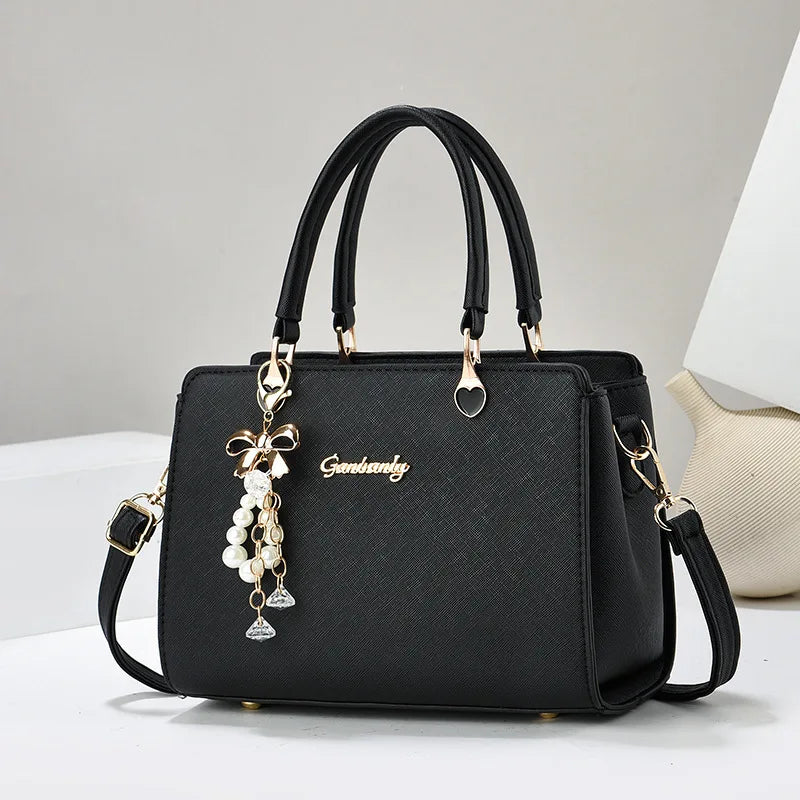 New Women’s Fashion Shoulder Bag | Portable PU Leather Bucket Handbag | Ladies' Messenger Crossbody Bag with Flap Pocket | Soft Square Designer Tote with Multi-Pocket Interior Luxegan