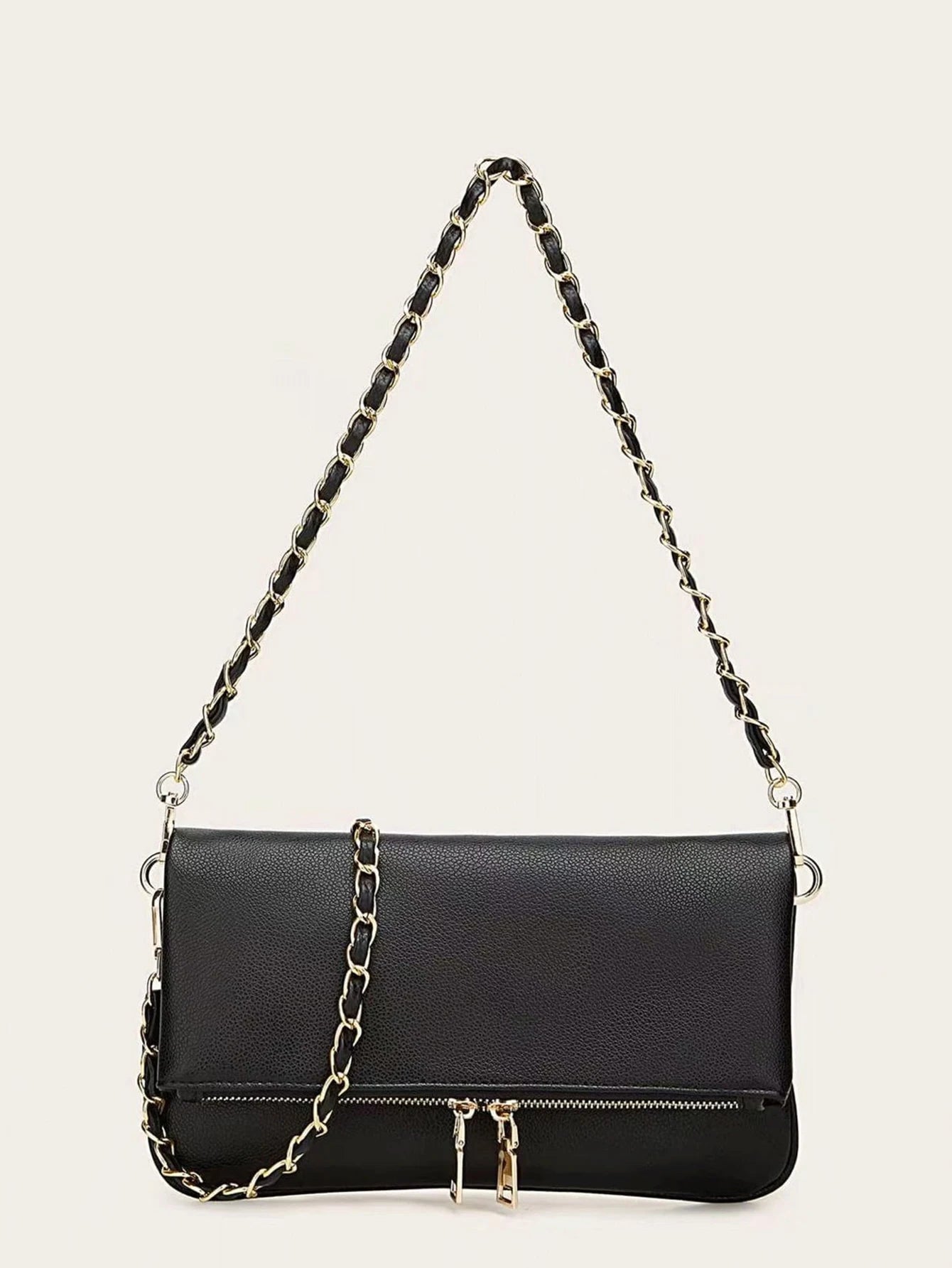 Classic PU Shoulder Bag | Irregular Flip Underarm Bag Luxegan
