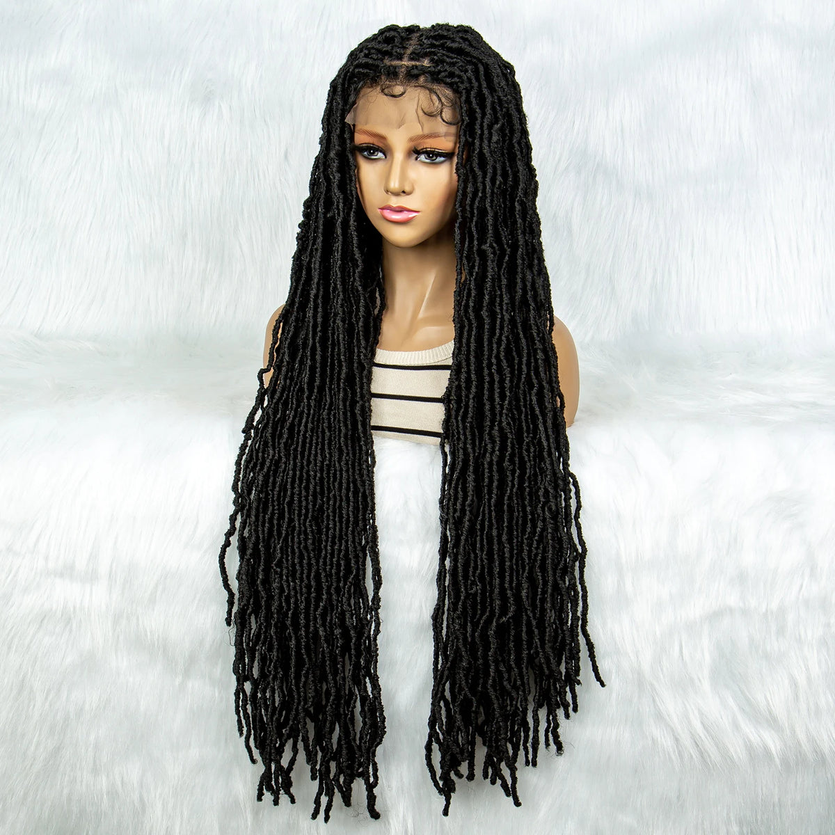 Pink & Blue Braided Wig | Full Lace Butterfly Locs & Dreadlocks