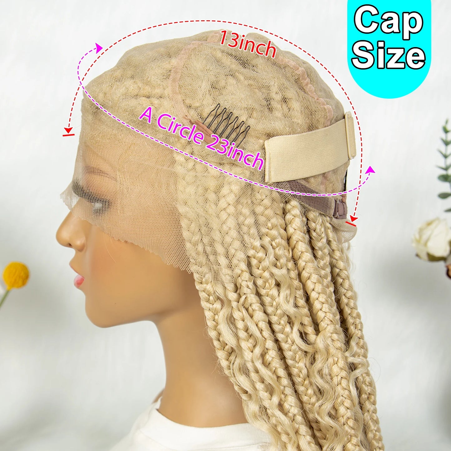 Blonde Bohemian Knotless Box Braids Wig | Transparent HD Full Lace Luxegan