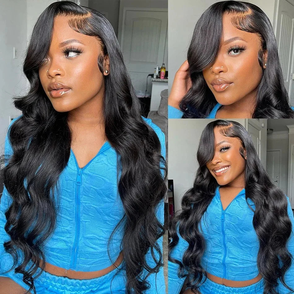 200% Density Body Wave Human Hair Lace Front Wig | 13x6 HD Transparent & 13x4 Loose Wave Frontal Wig (Pre-Plucked Remy) Luxegan