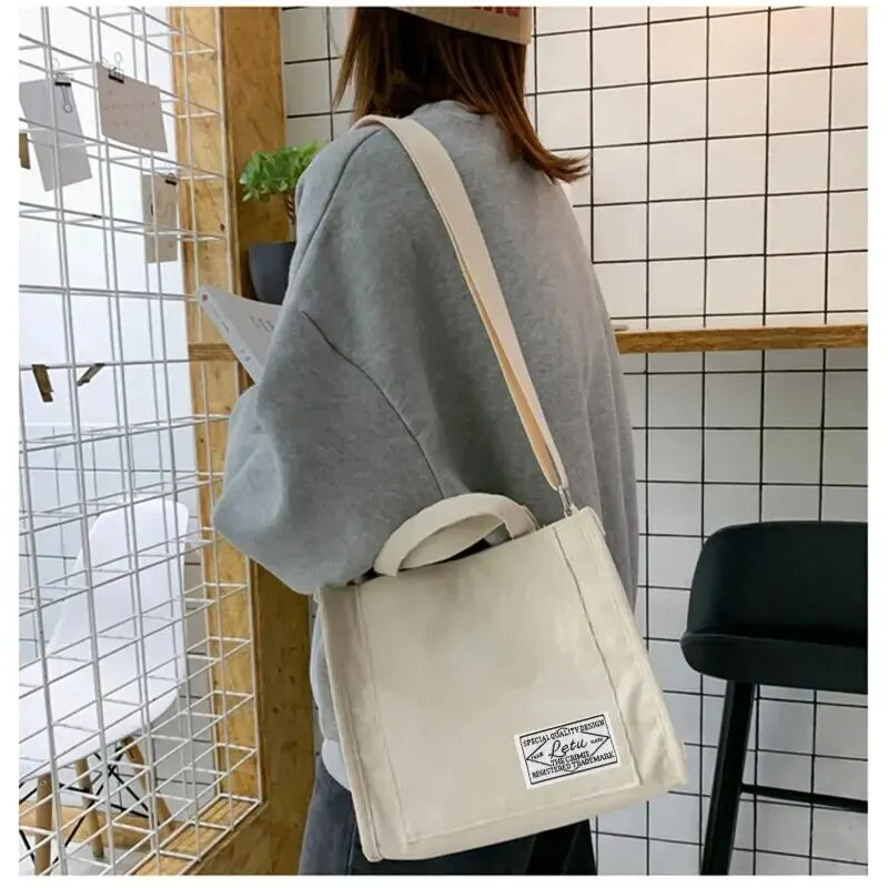 Velvet/Corduroy Casual Tote | Soft Large Capacity Simple Square Handbag Luxegan
