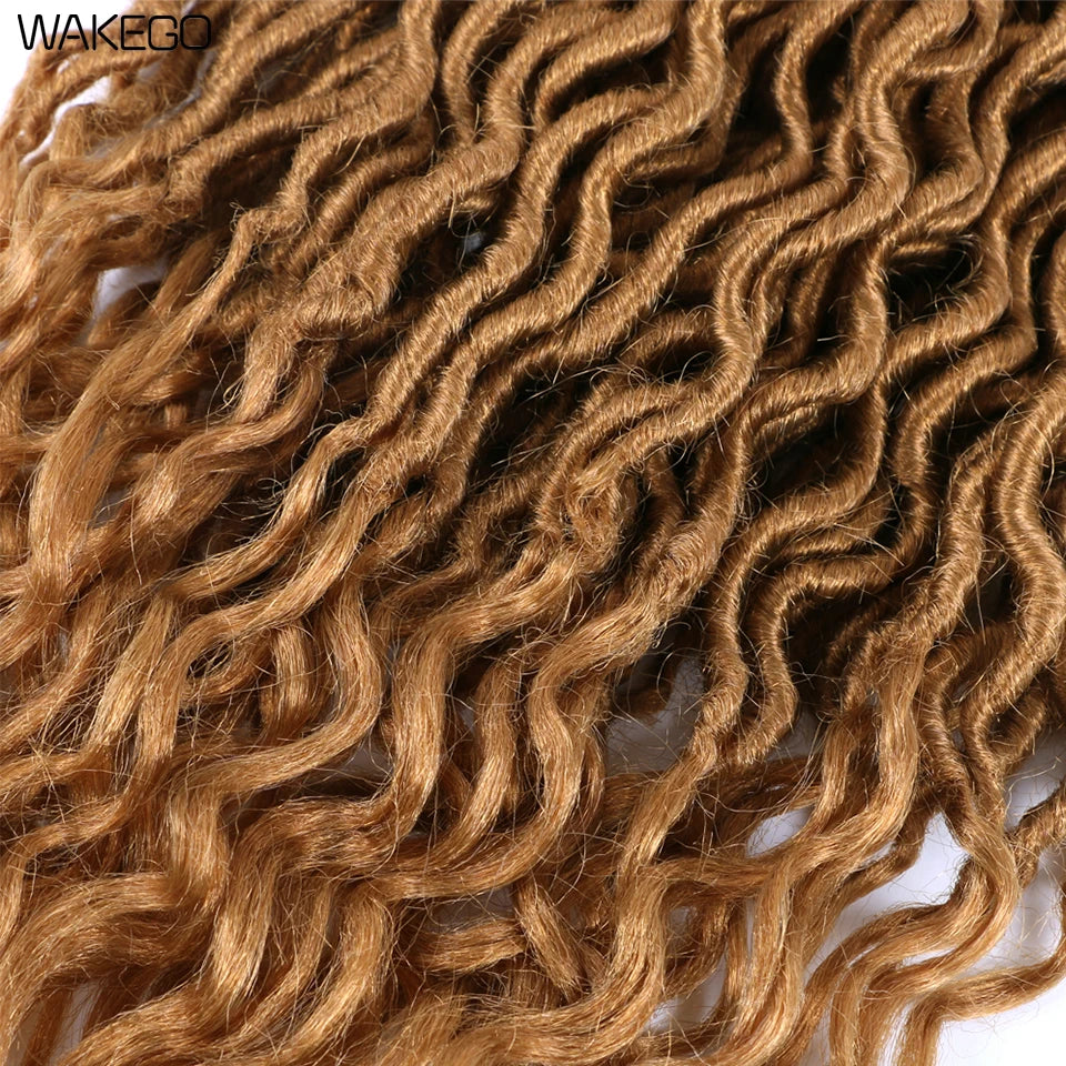 Goddess Faux Locs Crochet Hair | 18" Soft Curly Braids | Ombre Dreadlocks Extensions | 24 Strands/Pack Luxegan