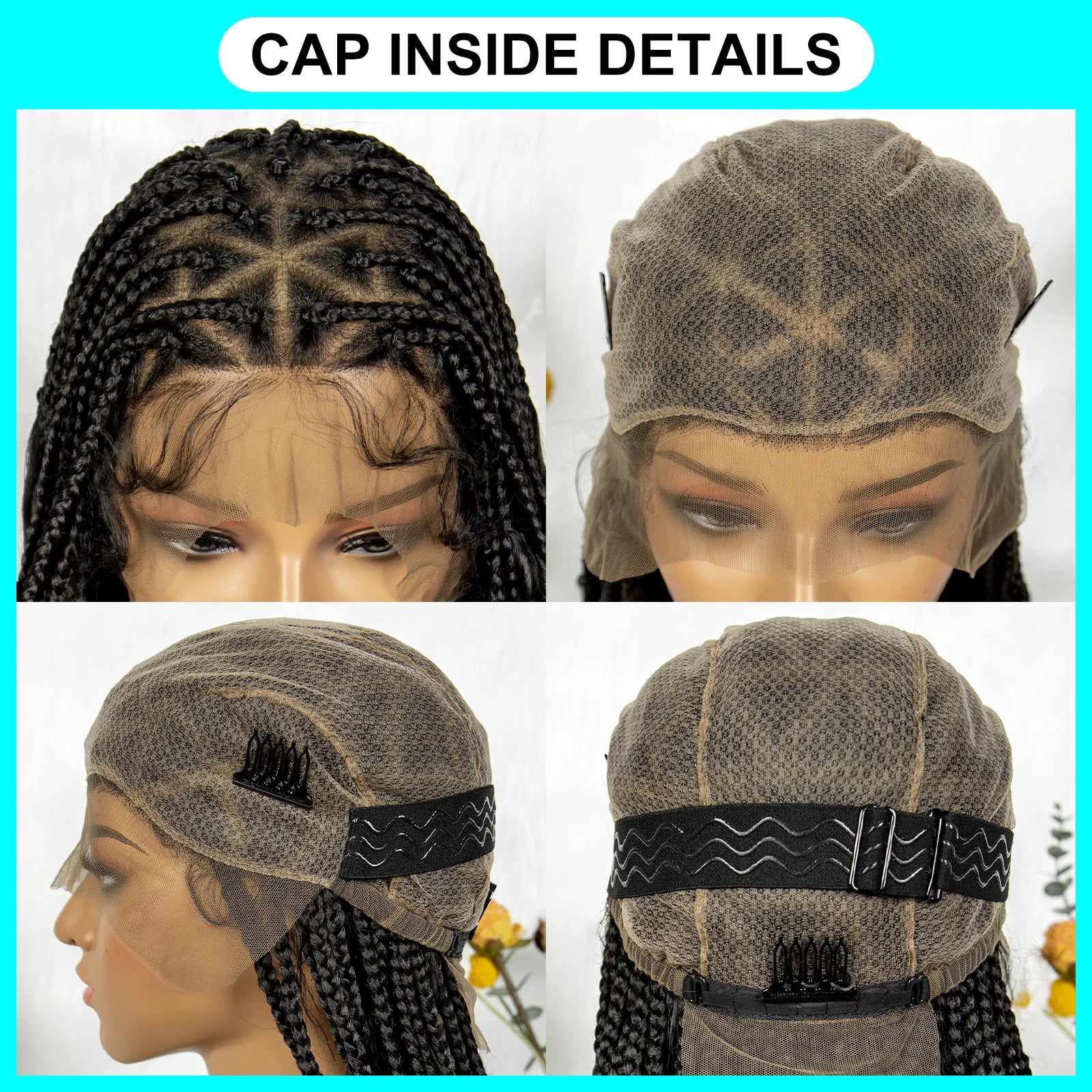 Bohemian Box Braids Wig - Full Lace Knotless Boho Braided Wig with Baby Hair for Black Women
