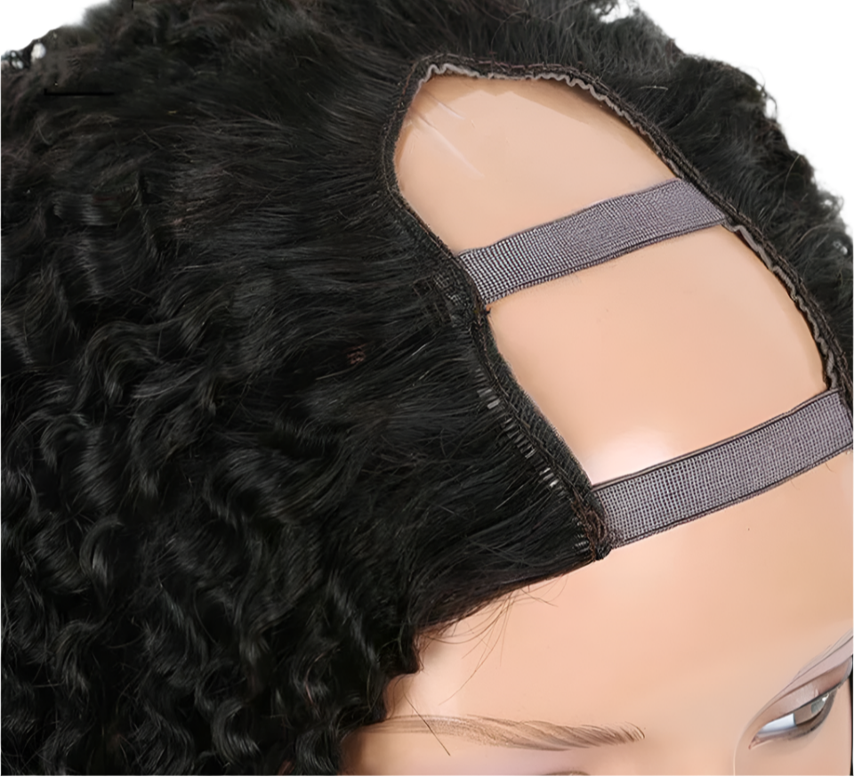 Rebecca 180% Density Deep Curly U-Part Wig | No Leave Out Brazilian Remy Human Hair Luxegan