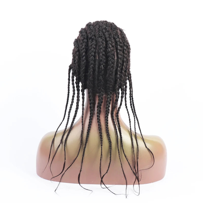 18-24" Box Braided Full Lace Human Hair Wig | Pre-Styled Braids | Transparent Lace | Vietnamese Remy Hair | 12A Grade