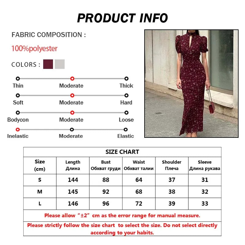 Hollow-Out Print Floor-Length Dress | O-Neck Short Sleeve High Waist Maxi Dress Luxegan