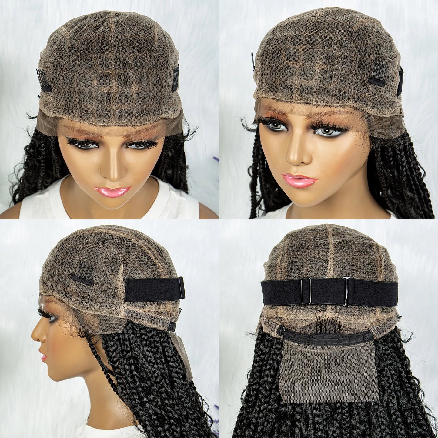 32" Natural Boho Knotless Braids Wig | HD Lace Front | Baby Hair | Synthetic Luxegan