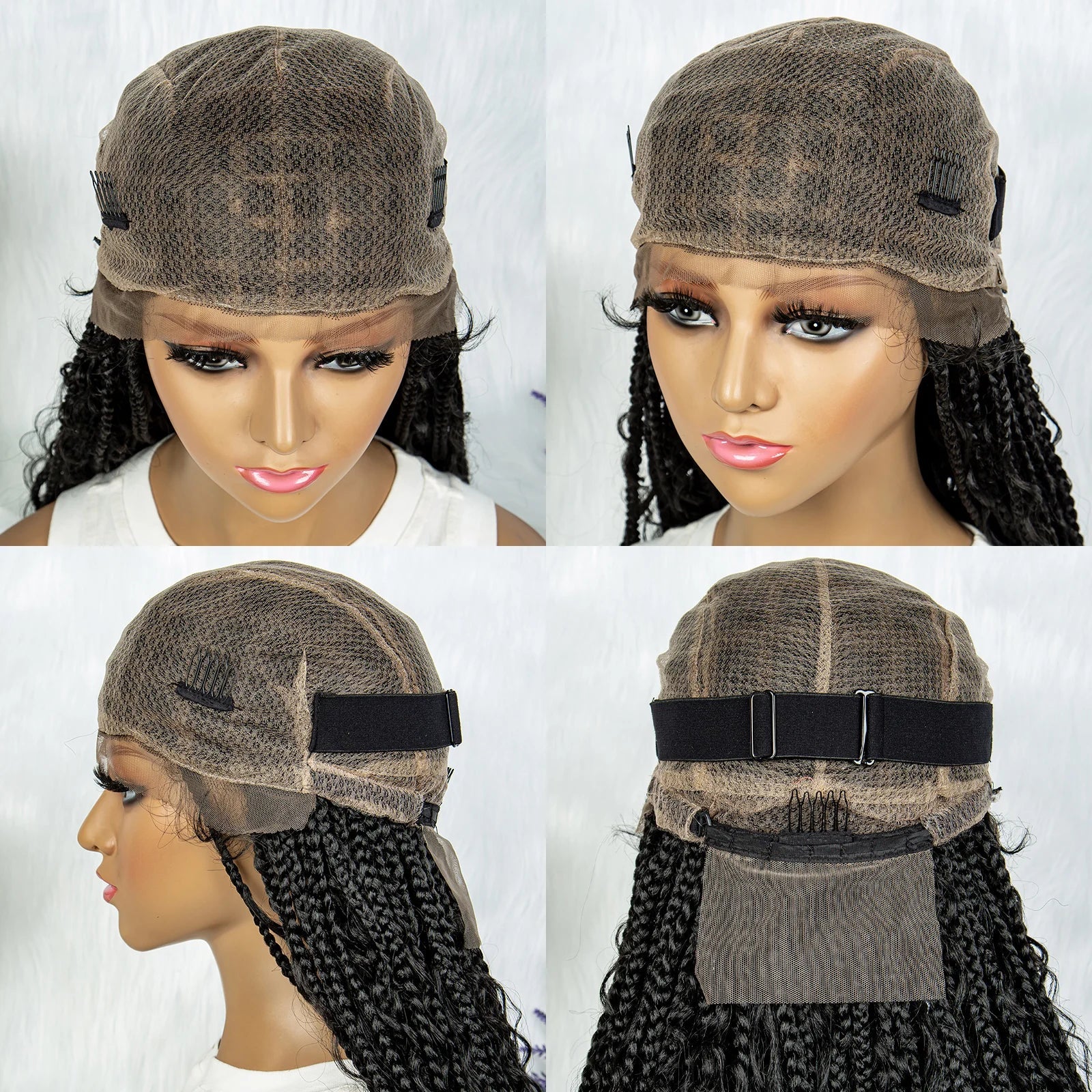 32" Natural Boho Knotless Braids Wig | HD Lace Front | Baby Hair | Synthetic Luxegan