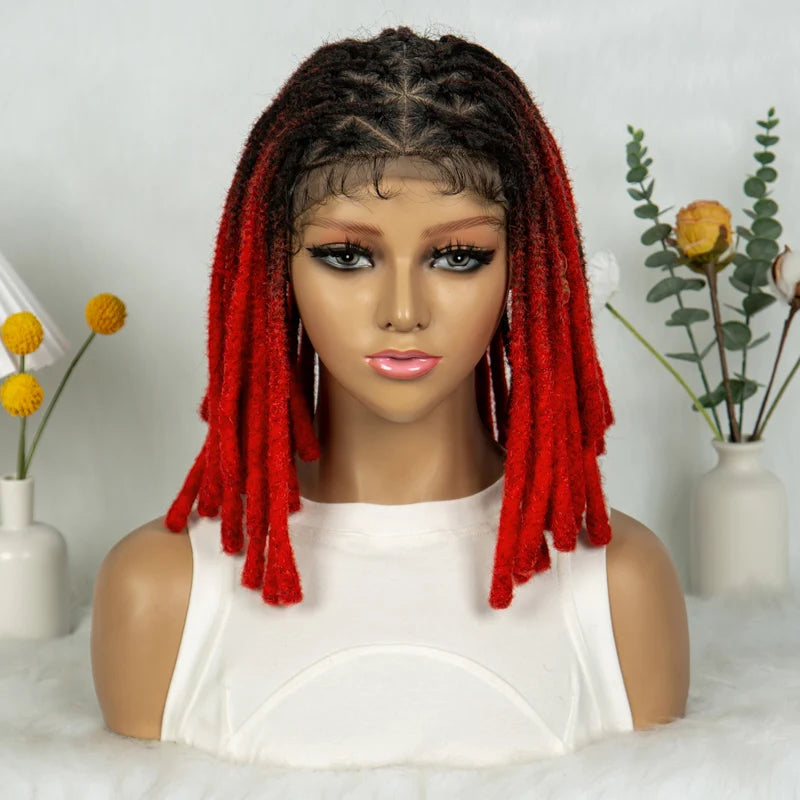 Short Locs Cornrow Braids Wig | Full Lace | Baby Hair | African Inspired Luxegan