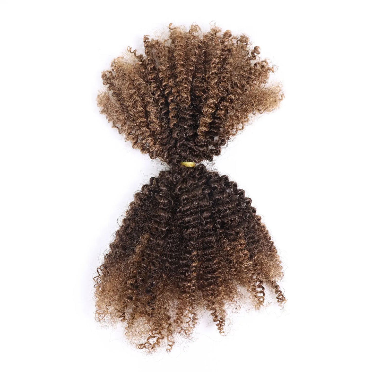 Ombre Honey Blonde Kinky Curly Human Hair Extensions | 50g Peruvian Crochet Bulk Hair (No Weft, Double Drawn) Luxegan