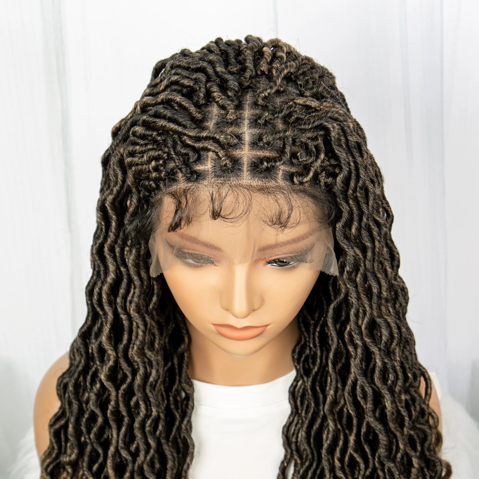 32 Inch Goddess Locs Lace Front Wig | Curly Ends | Faux Locs | Synthetic Hair | With Baby Hair