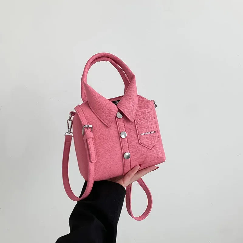 Designer Style PU Square Bag | Compact Shoulder & Crossbody Handbag Luxegan