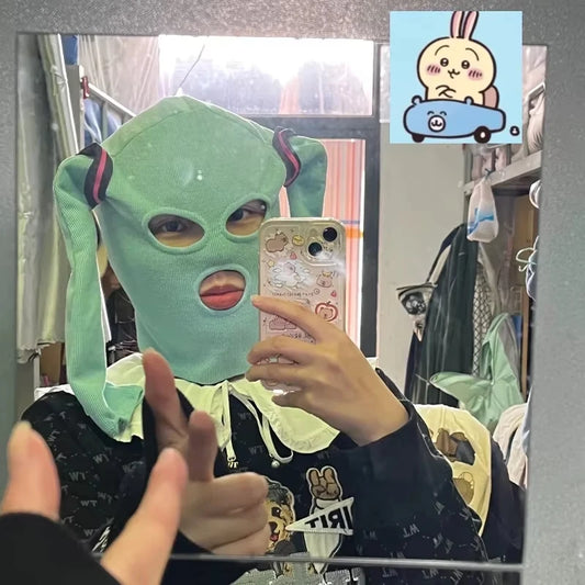 Anime-Themed Balaclava Mask | Sophisticated "Breathable Hood" Silhouette | High-End Western Animation Street Fashion | "Dignified" High-Performance Cosplay Prop for Radiant Versatile Styling Luxegan