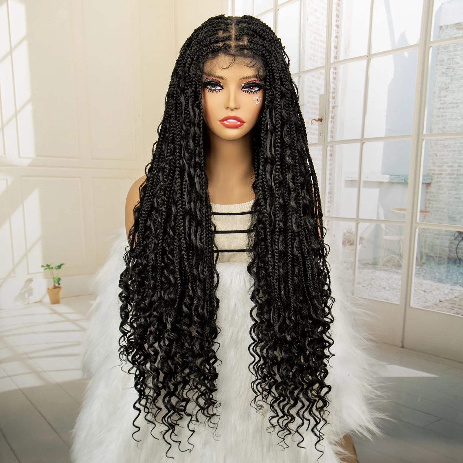 32 Inch Senegalese Twist Braided Wig - Knotless - Full Lace - Synthetic - with Baby Hair