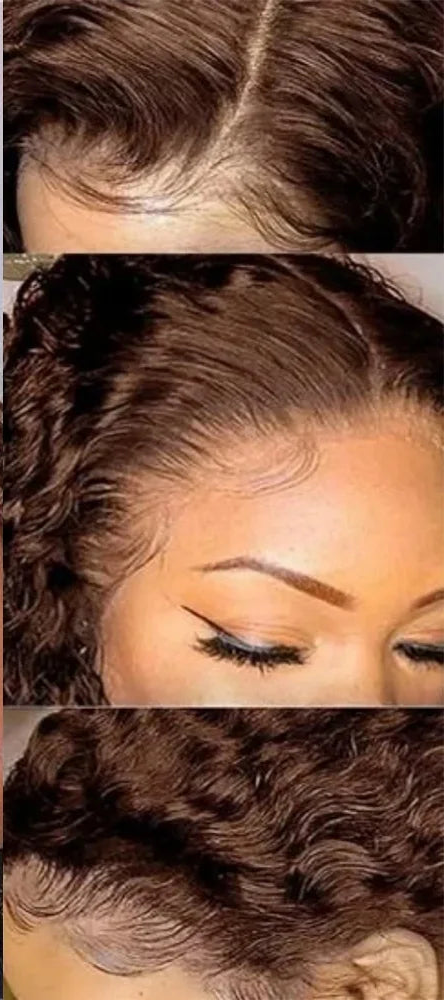 30" Curly Burgundy & Chocolate Brown 13x6 HD Lace Frontal Wig | 99J Colored Human Hair Wig for Women | Deep Wave Luxegan