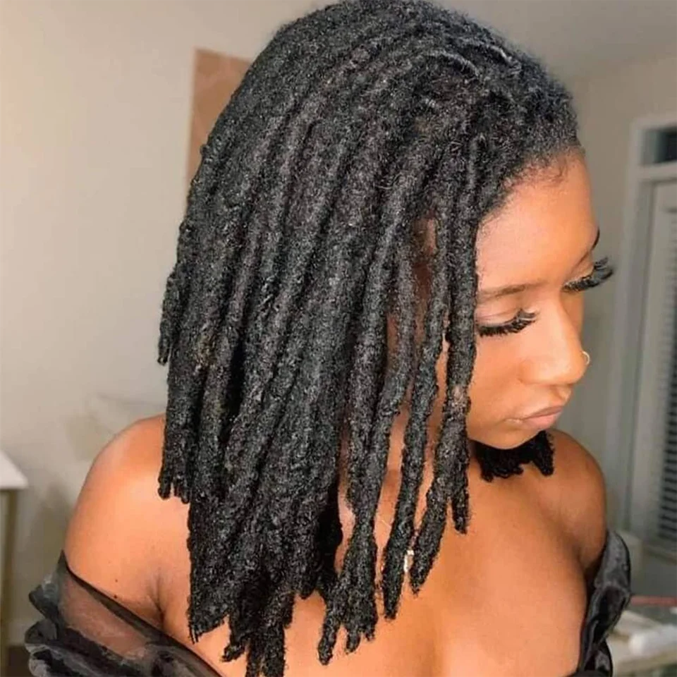 Brazilian Human Hair Dreadlocks Crochet Braids | Kinky Loc Extensions 0.6-0.8cm Luxegan
