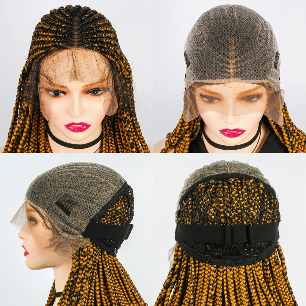 KIMA Beaded Cornrow Braids Bob Wig | Lace Front Luxegan