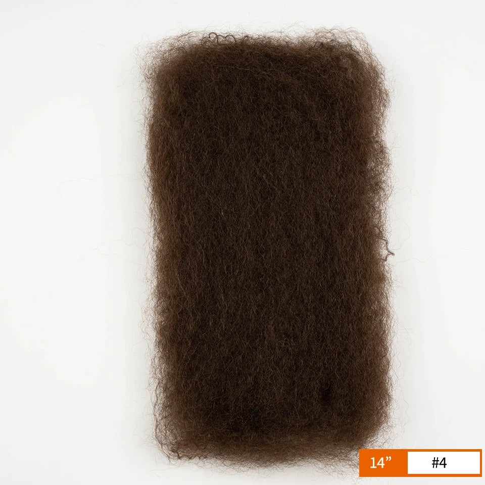 Afro Kinky Bulk Human Hair Extensions | 10"-22" 50g Brazilian Remy for Braiding & Dreadlocks (Natural Colors, Long-Lasting) Luxegan