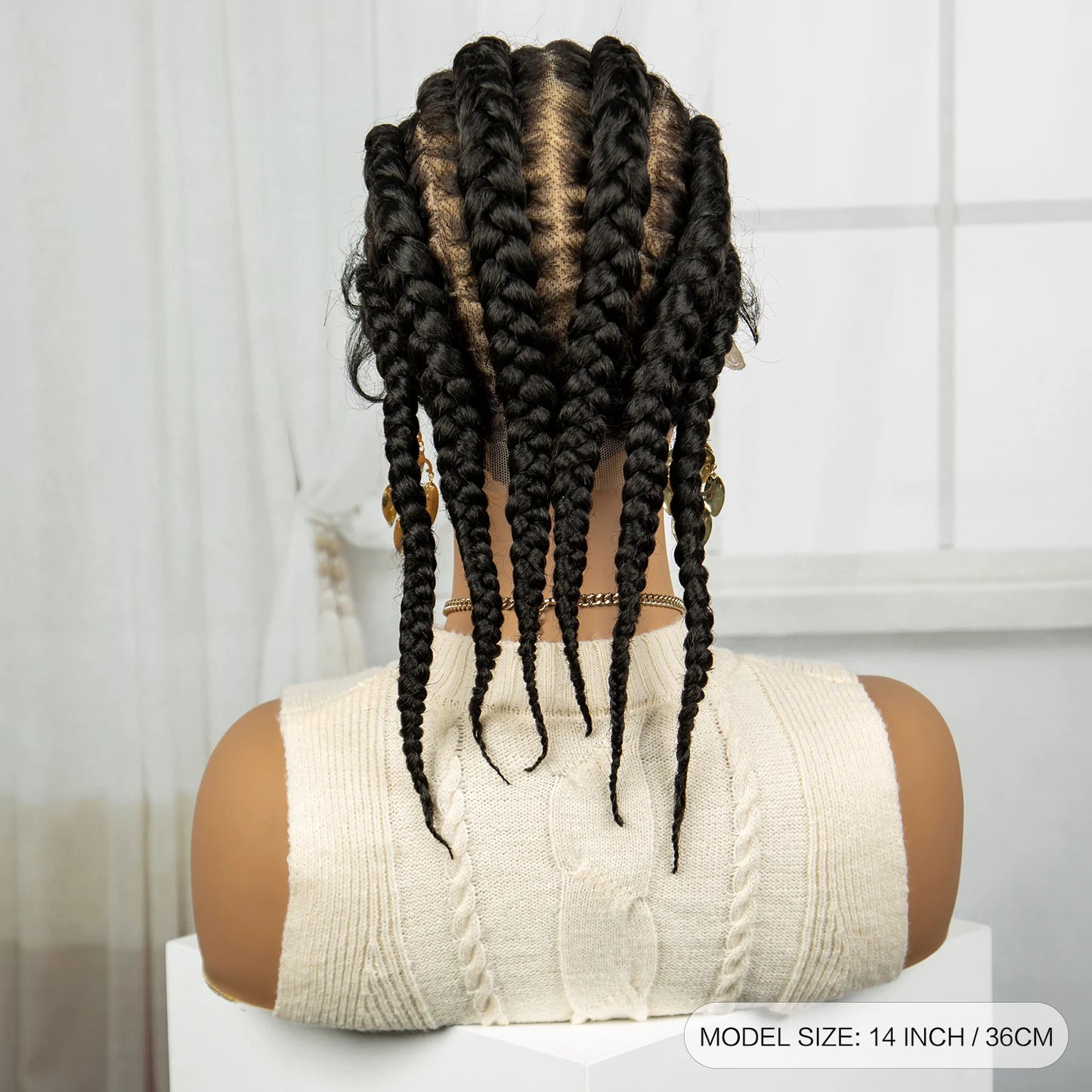 14" Short Cornrow Braids Wig | Transparent Full Lace Bob with Baby Hair Luxegan
