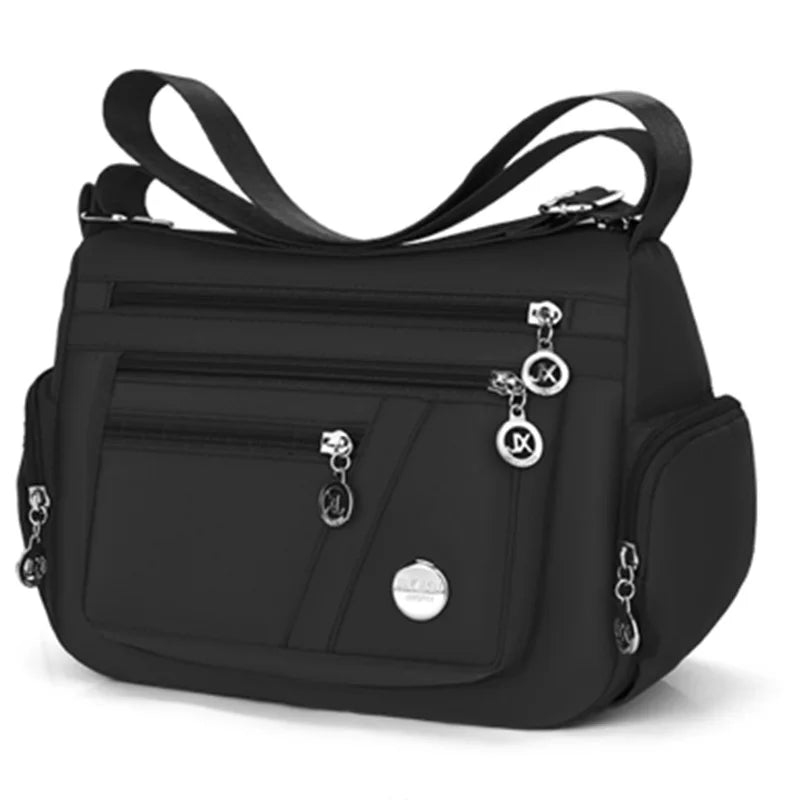 Soft Unisex Nylon Multi-Compartment Hobo Bag | Classic Oxford Cloth Travel Crossbody Luxegan