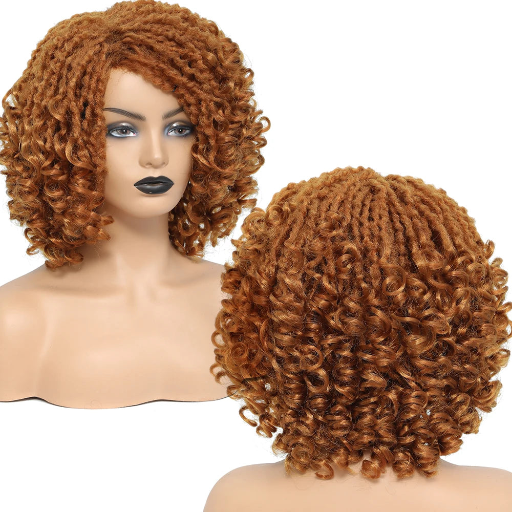 10" Braided Bob Wig | Afro Dreadlock Wig | Curly Ends | Synthetic Crochet Wig | Cosplay