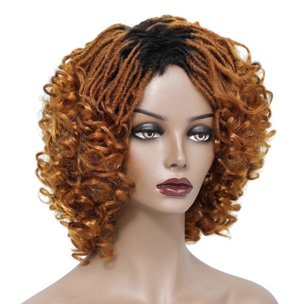 10" Braided Bob Wig | Afro Dreadlock Wig | Curly Ends | Synthetic Crochet Wig | Cosplay