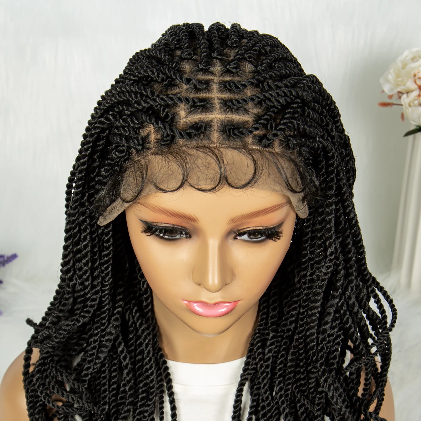 New HD Transparent Full Lace Braided Wig Luxegan