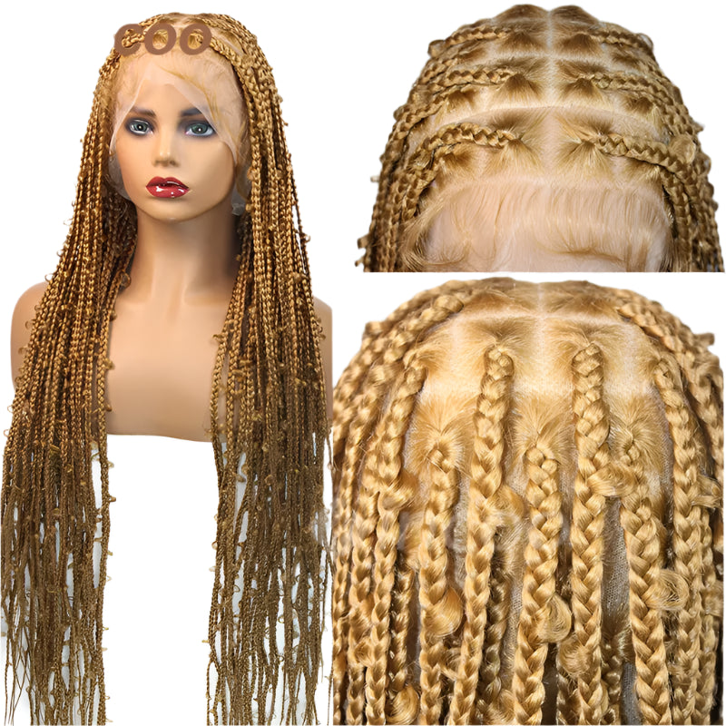 36" Butterfly Box Braids Wig | 360 Lace Frontal | Ombre & Color Options | Baby Hair | Clearance