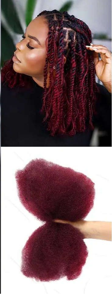 Afro Kinky Bulk Human Hair Extensions | 10"-22" 50g Brazilian Remy for Braiding & Dreadlocks (Natural Colors, Long-Lasting) Luxegan