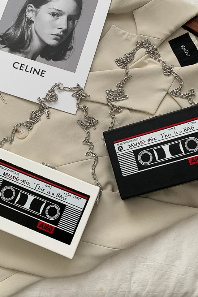 New Retro Magnetic Tape Radio Style Square Bag | Women's Shoulder Bag & Crossbody Bag (Fashionable Leisure Retro Pop) Luxegan