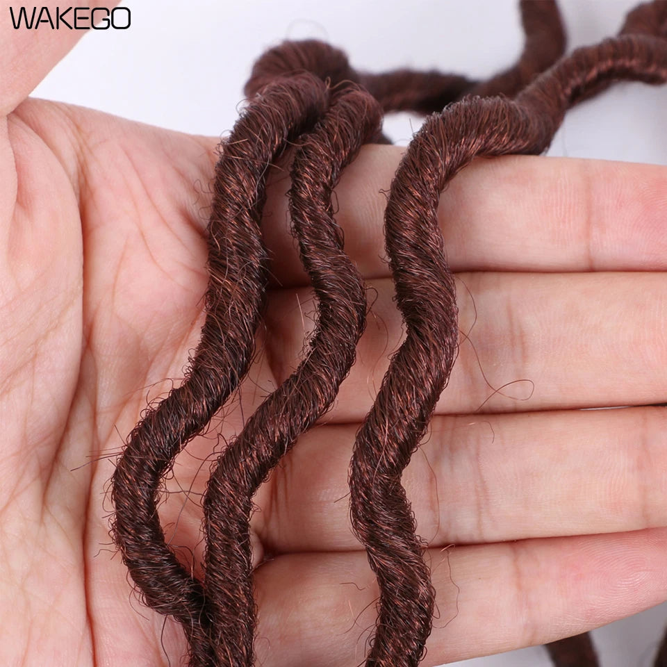 Goddess Faux Locs Crochet Hair | 18" Soft Curly Braids | Ombre Dreadlocks Extensions | 24 Strands/Pack Luxegan