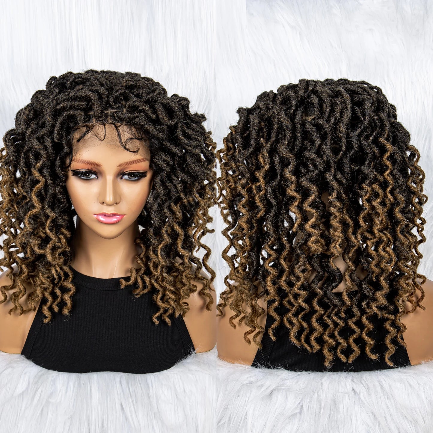 16" Synthetic Dreadlocks Braided Wig | Full Lace Crochet Style Luxegan