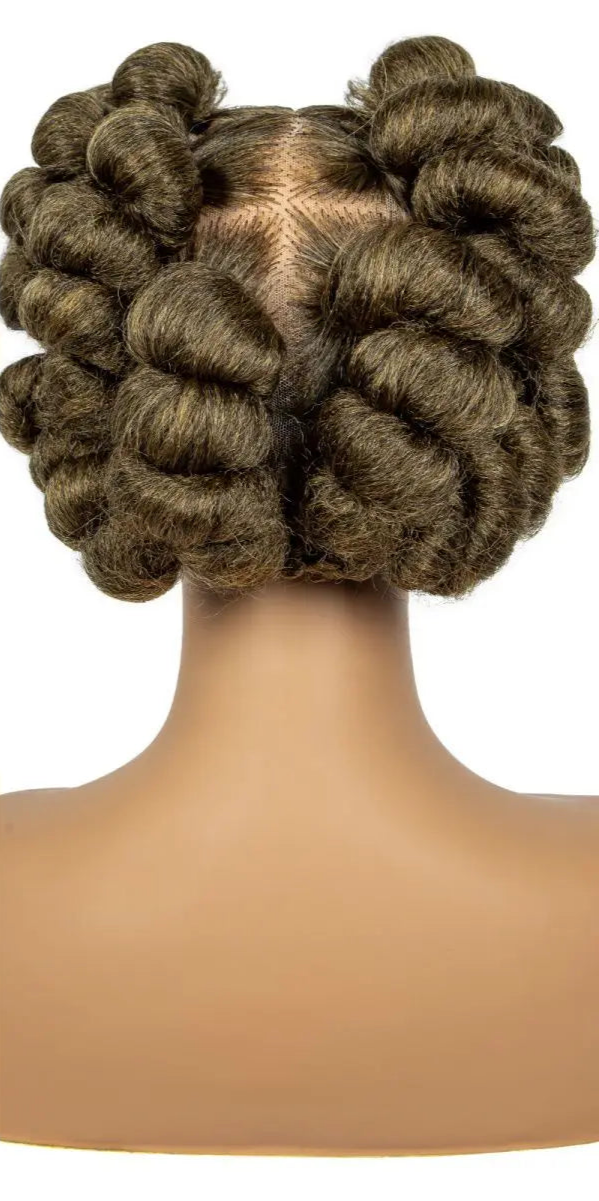 613 Blonde Short Cute Handmade Bantu Knotless Braided Wig | Full Lace Synthetic Wig for Black Women Luxegan