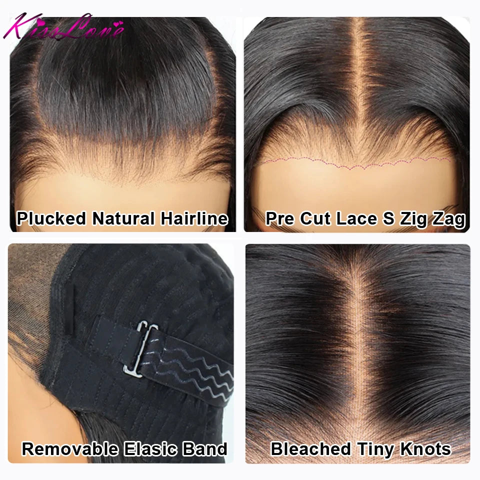 KissLove Pre-Braided Straight Lace Front Wig | HD Lace | Brazilian Remy Hair | Ready-to-Go | 26 Inches