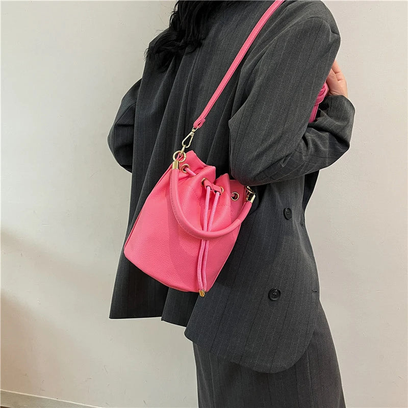 Designer Black Coffee Crossbody Bags Women Luxury Pu Leather Handbags And Purse | Retro Bucket Shoulder Bags Tote Luxegan